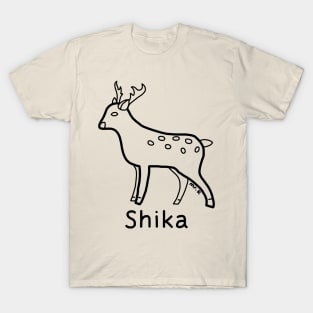 Shika (Deer) Japanese design in black T-Shirt